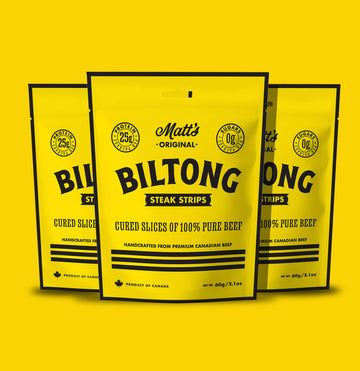 3x 60g bags of Matts Original Biltong