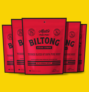 5 x 60g bags of Matt's Peri-Peri Biltong